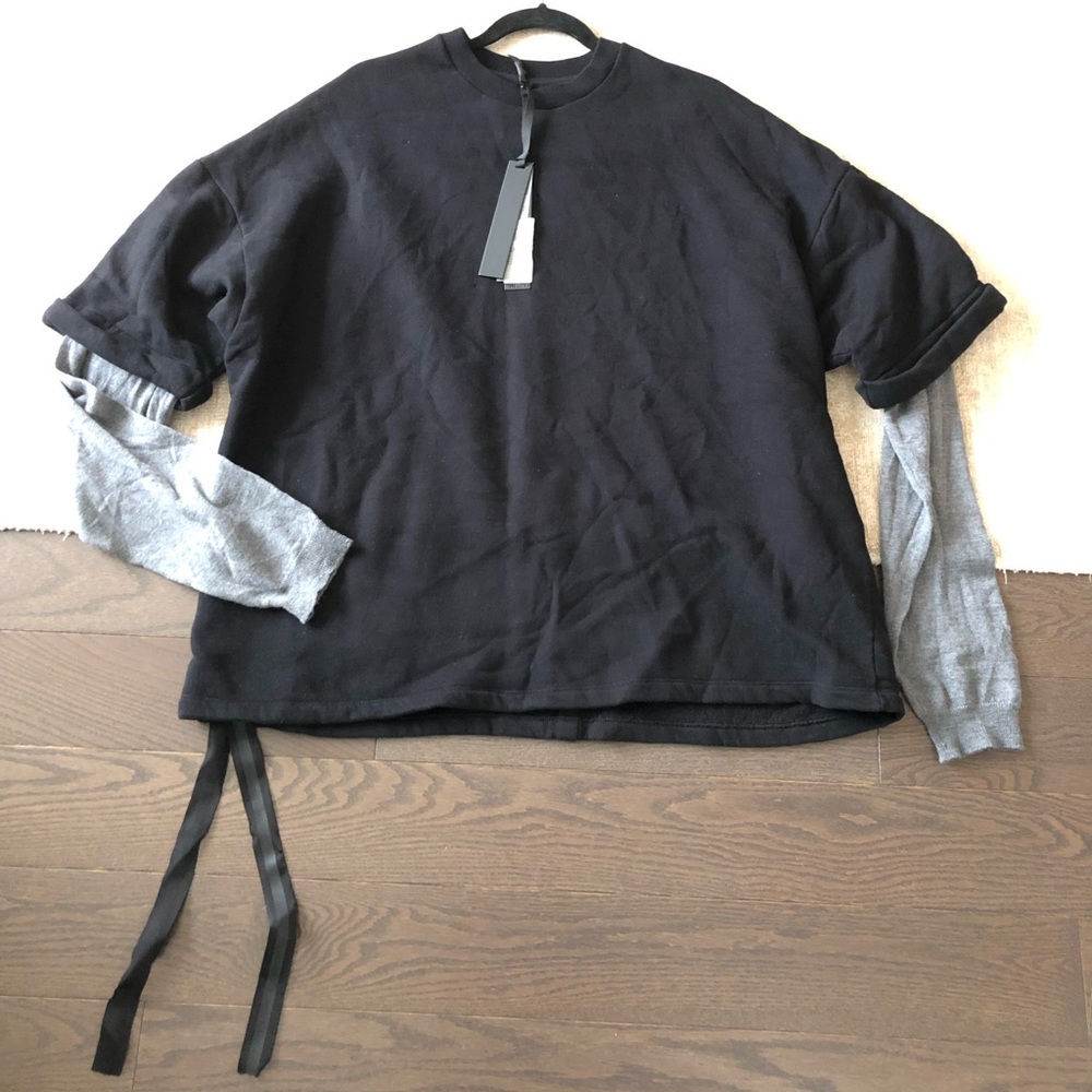 Designer. Ben Taverniti Unravel Project  layered crewneck